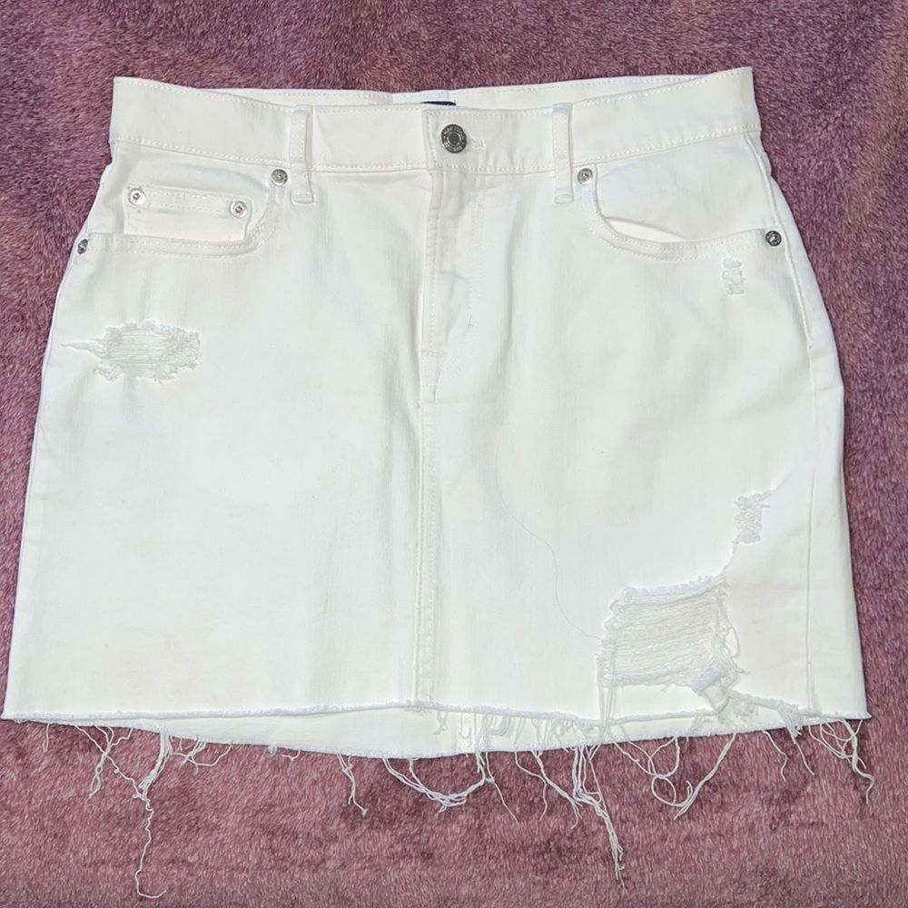 GAP White Denim Skirt